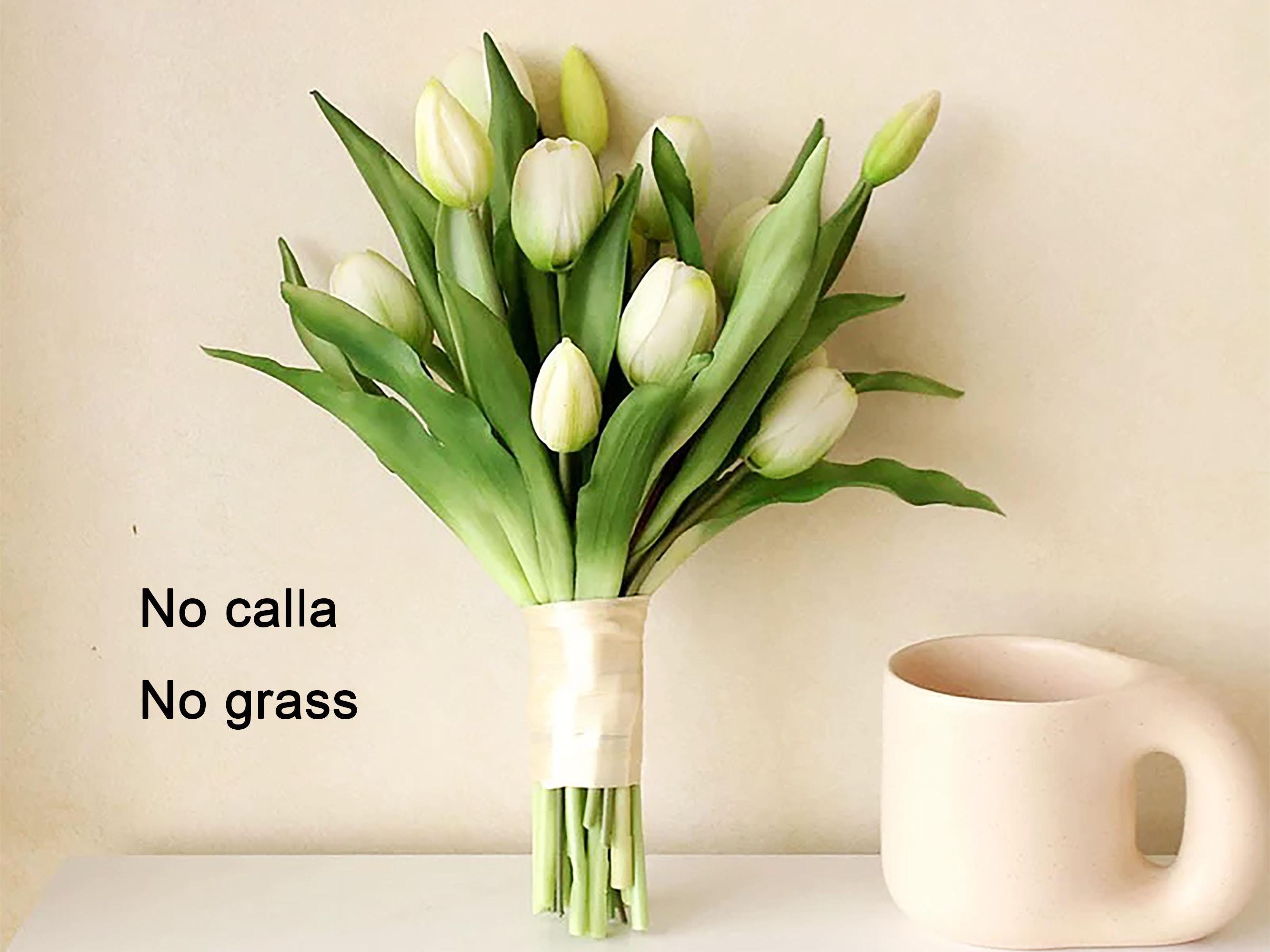 Elegant Rubber Tulip Flower Bouquet, Calla Lily Bridesmaid Bouquet, Rustic Tulip Wedding Bouquet, Tulip Floral Arrangements, Home Decor