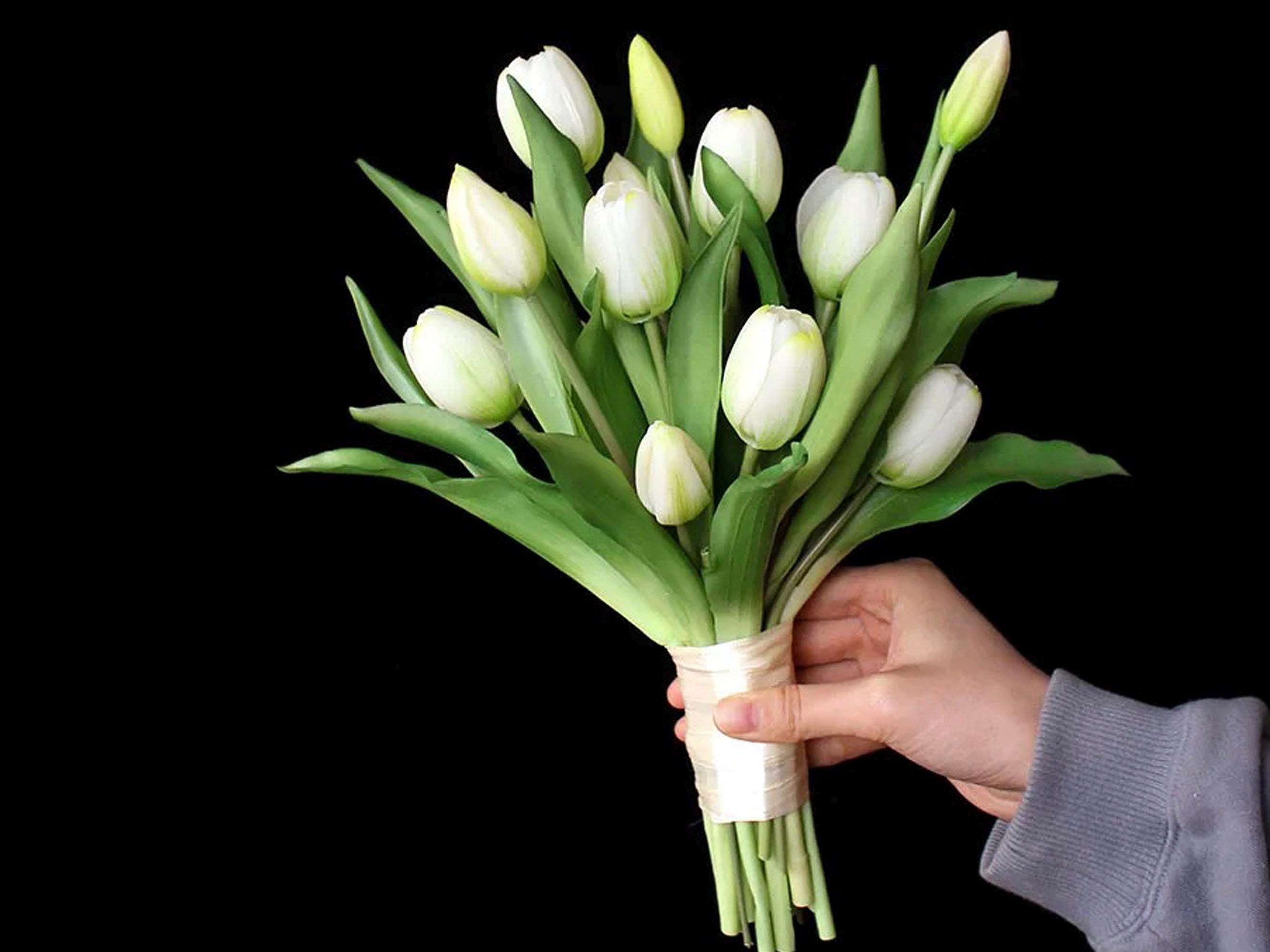 Elegant Rubber Tulip Flower Bouquet, Calla Lily Bridesmaid Bouquet, Rustic Tulip Wedding Bouquet, Tulip Floral Arrangements, Home Decor