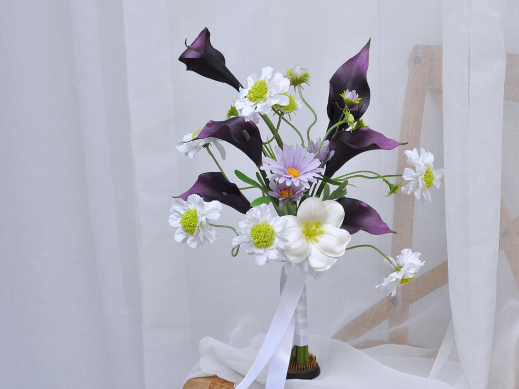 Calla Lily Flower Bouquet, EVA Pincushion Bridal Bouquet, Bridesmaid Bouquet Gift, Simple Table Centerpiece, Flower For Vase Home Decor Gift