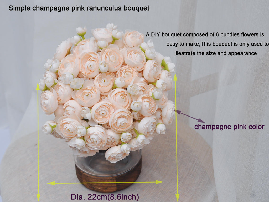 Dusty Rose Rose Stems – Faux Flower Bundle Perfect For DIY Wedding Bouquet, Wreath, Silk Ranunculus Centerpiece, Crafts & Arrangements