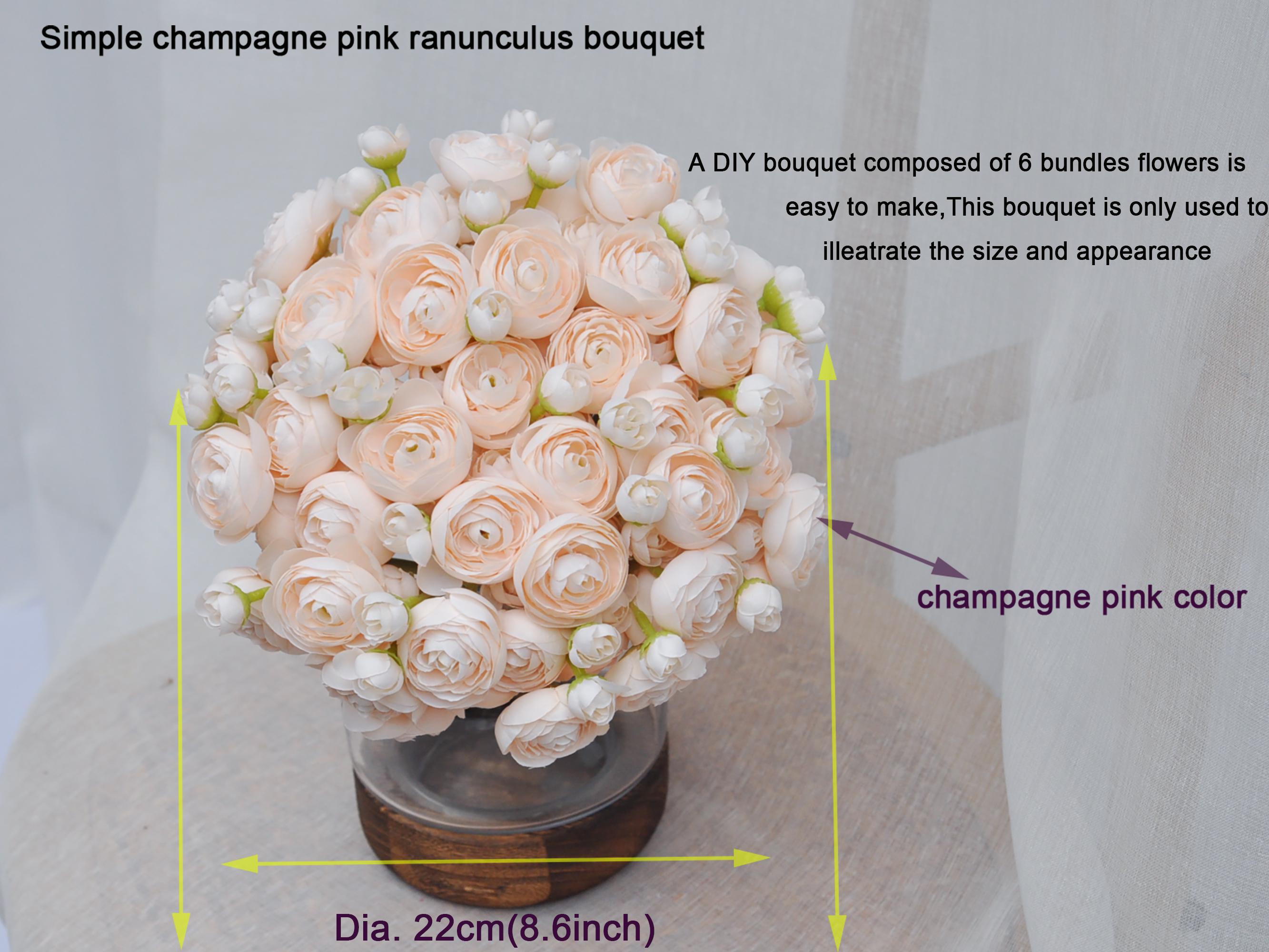 Dusty Rose Rose Stems – Faux Flower Bundle Perfect For DIY Wedding Bouquet, Wreath, Silk Ranunculus Centerpiece, Crafts & Arrangements