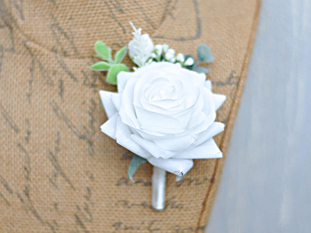 White Rose Pearl Wrist Bracelet, Real Touch Ribbon Corsage, Bridesmaid Gift for Her, Mom, Wedding Bridal Accessories, Best Man Boutonniere