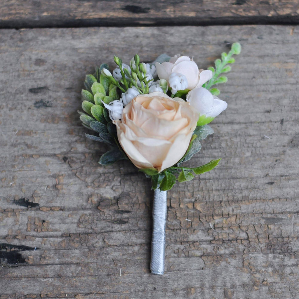 Burnt Champagne Pink Rose Bud Pearl Bracelet Wrist Corsage, Prom Gift for Her, Birthday, Bridal Shower, Anniversary Gift, Bachelorette Party