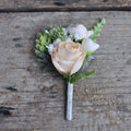 Burnt Champagne Pink Rose Bud Pearl Bracelet Wrist Corsage, Prom Gift for Her, Birthday, Bridal Shower, Anniversary Gift, Bachelorette Party
