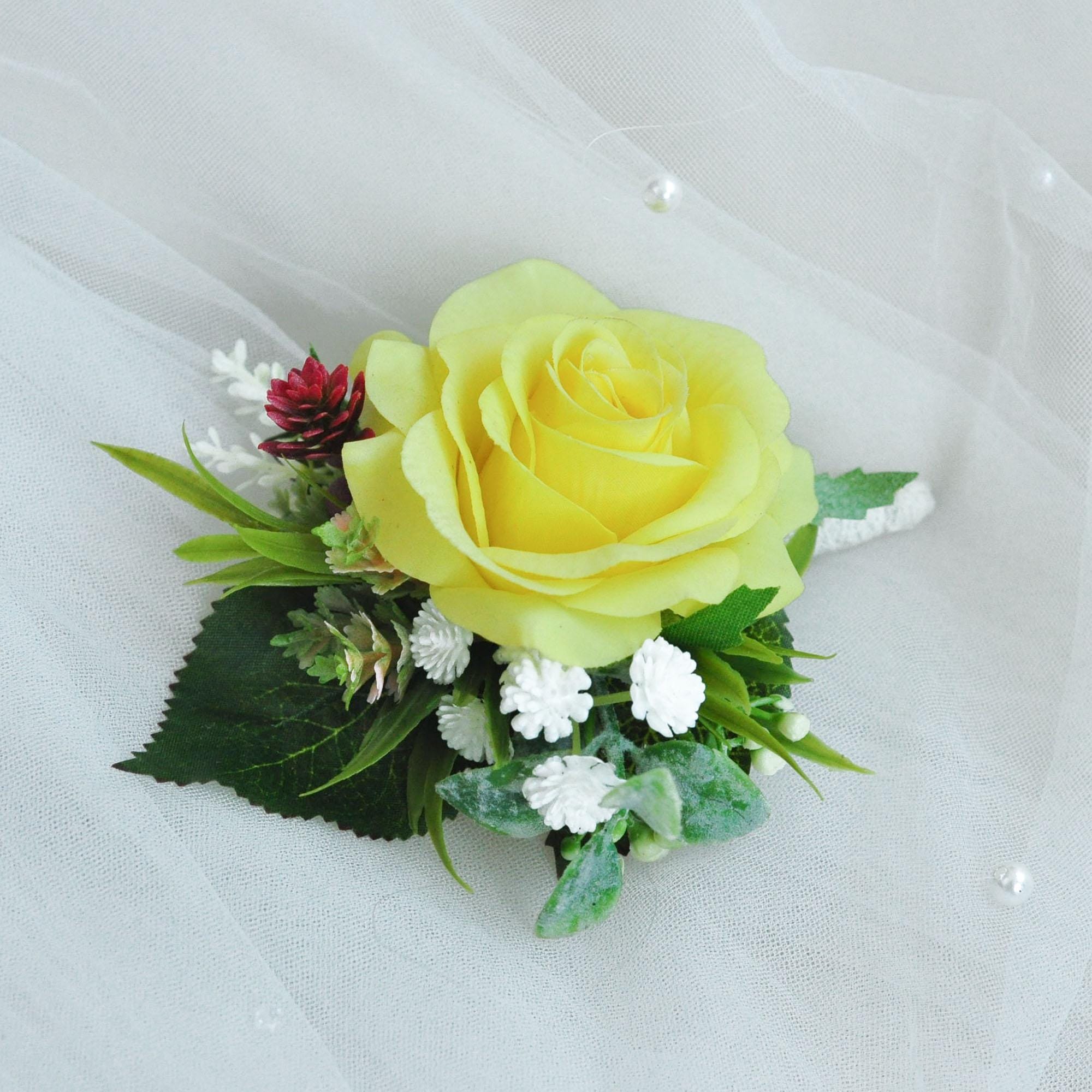 Real Touch White Rose Boutonniere Gift For Groom, Fathers, Groomsmen Gift, Wedding Pin Corsage, Dusty Pink Proposal Lace Prom Boutonniere
