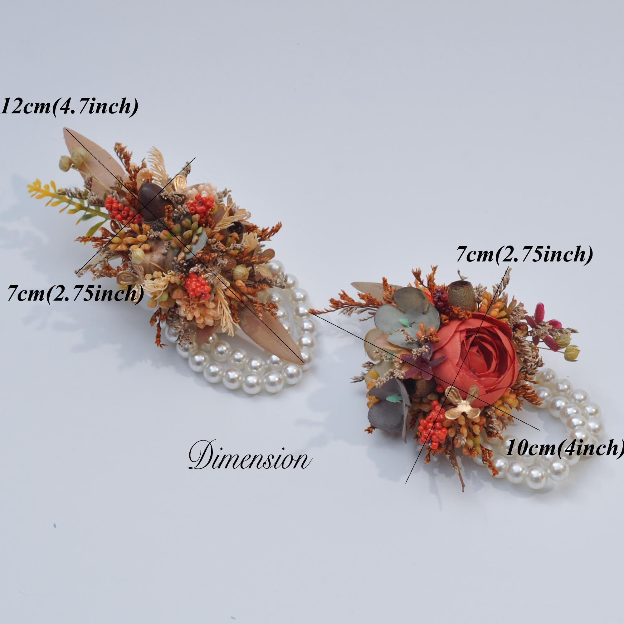 Forever Fall Real Lavender Corsage, Rustic Pearl Bracelet Vintage Granary Rose Wedding Mom Corsage, Bohemia Romantic Twist, Bride Corsage