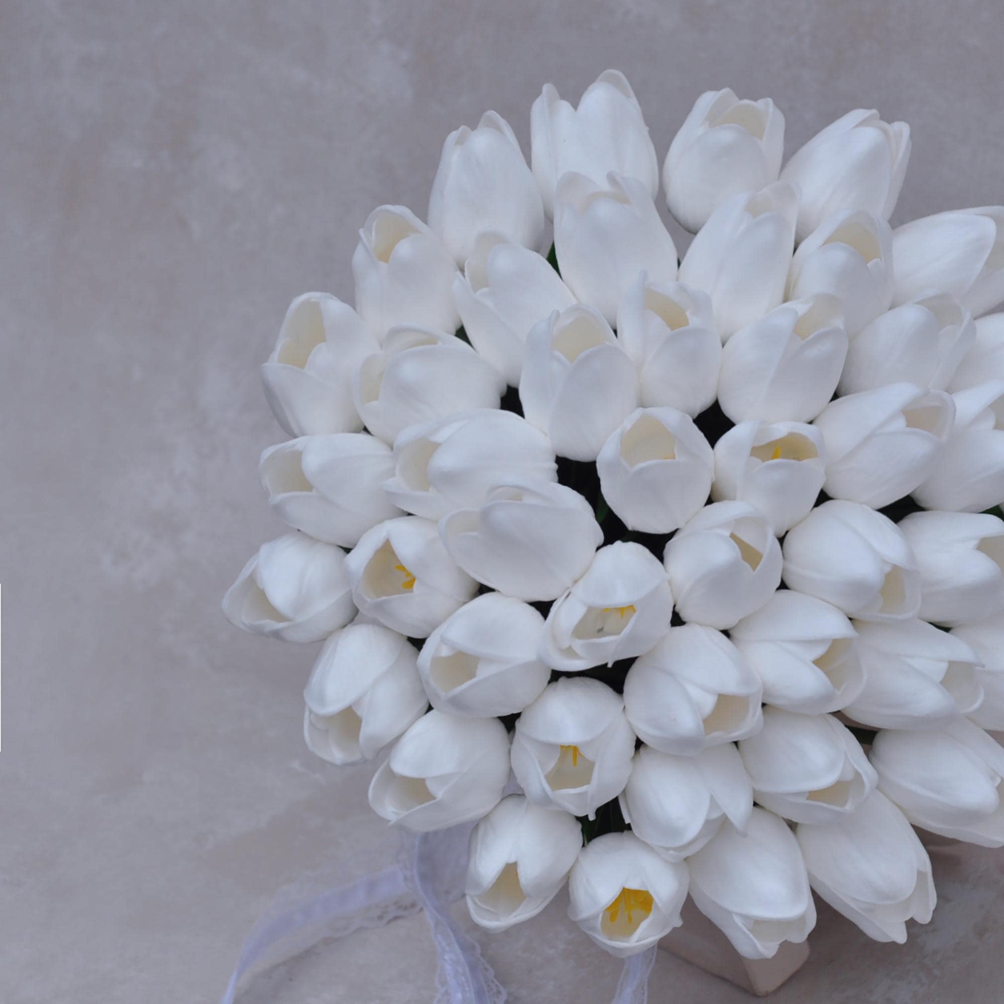 Elegant Cream White Tulip Bridal Bouquet - Perfect For Bridesmaid Bouquet, Rustic Wild Tulip Wedding Bouquet, White Tulip Bridal Accessories