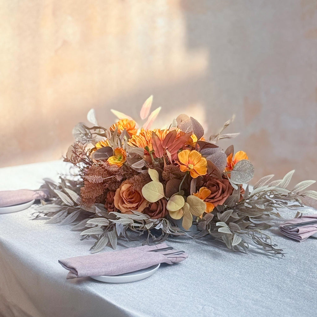Retro Autumn Withered Yellow Rose Wedding Arch, Fall Sunflower Aisle Runner, Gift for Her, Home Decor, Wedding, Table Centerpiece