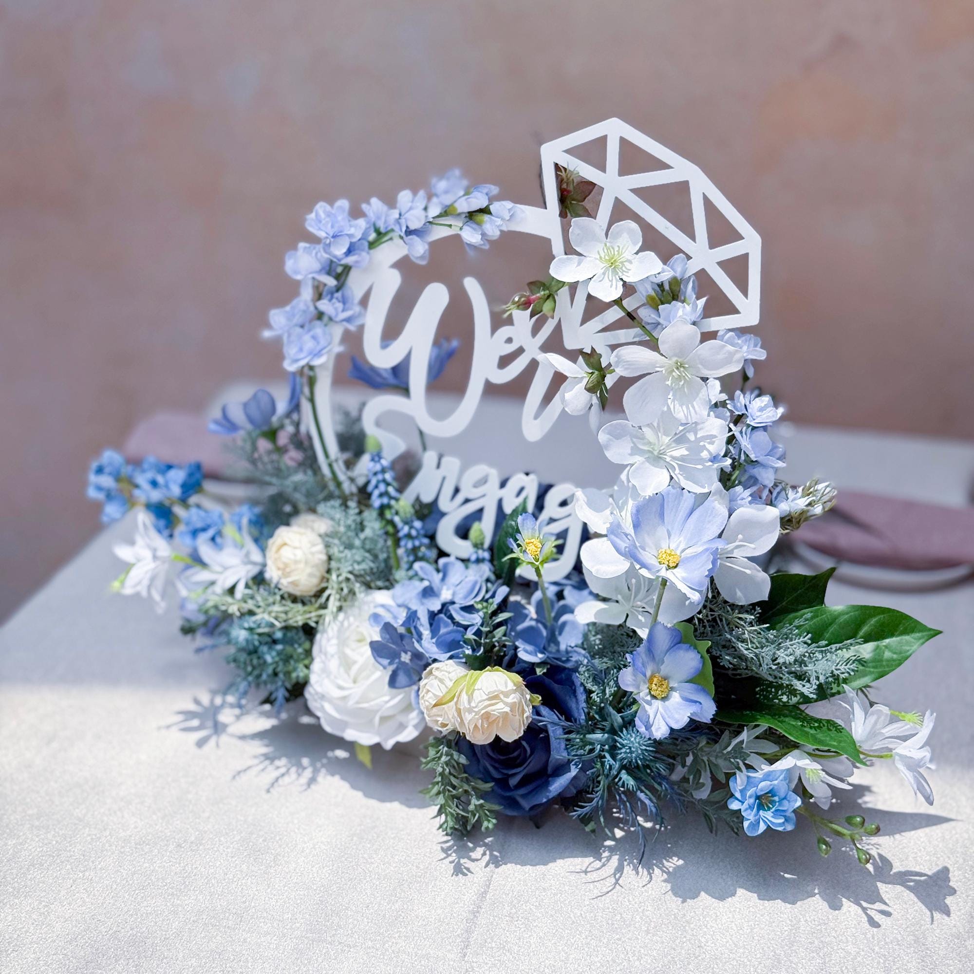 Acrylic We Are Engaged Ceremony Table Centerpiece Gift, Something Blue Gift, Bachelorette Party Decor, Engaged Table,Wall Decor Gift for Her