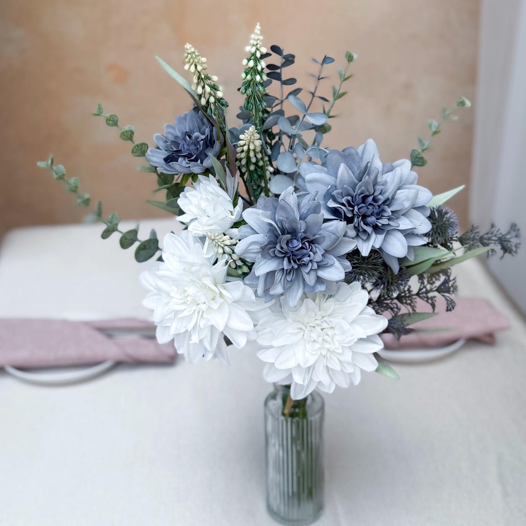 Nautical Navy Blue & White Rose Wedding Arch Arrangement, Rose Floral Arrangements, Wedding Ceremony Decor, Arch Garland, Beach Wedding Swag