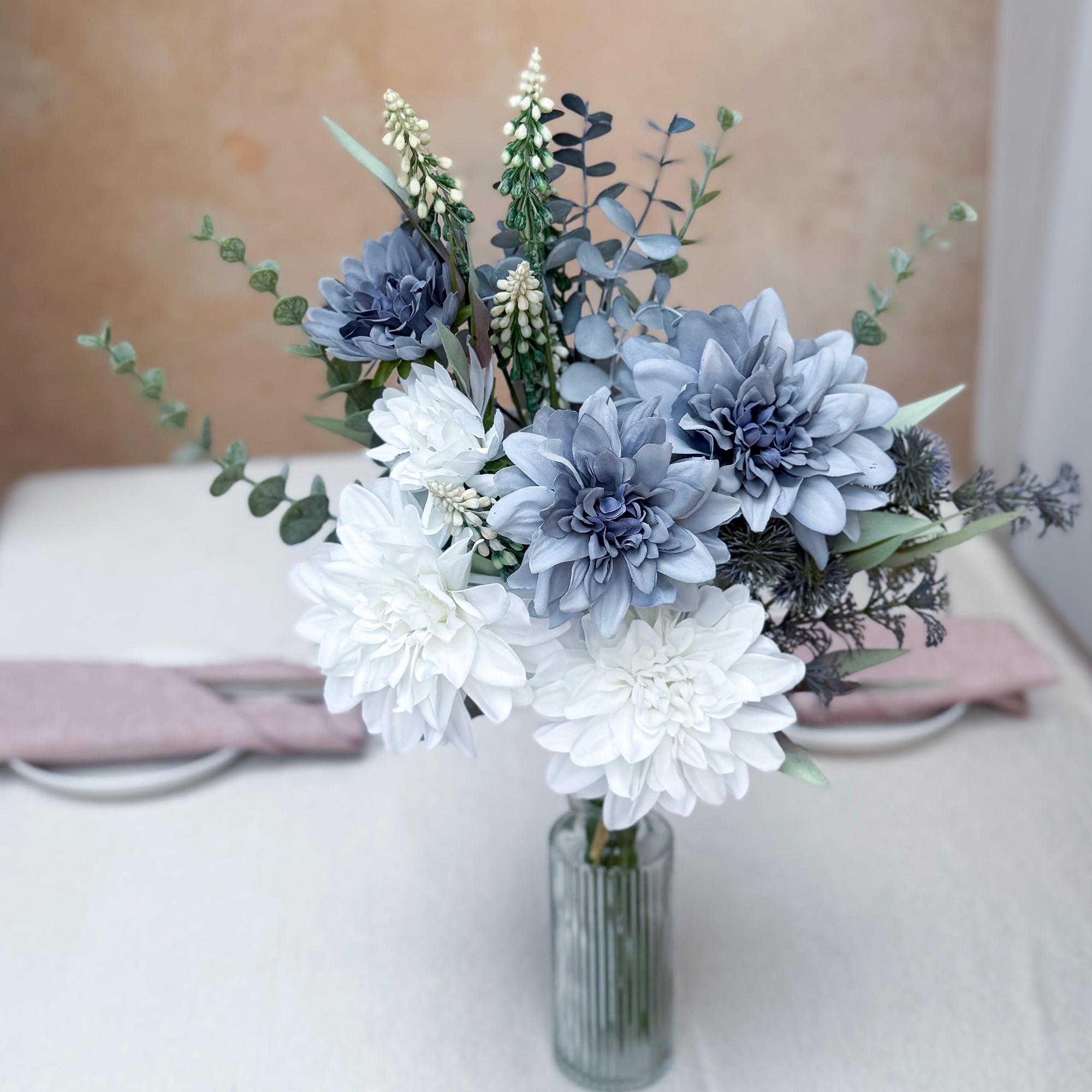 Nautical Navy Blue & White Rose Wedding Arch Arrangement, Rose Floral Arrangements, Wedding Ceremony Decor, Arch Garland, Beach Wedding Swag