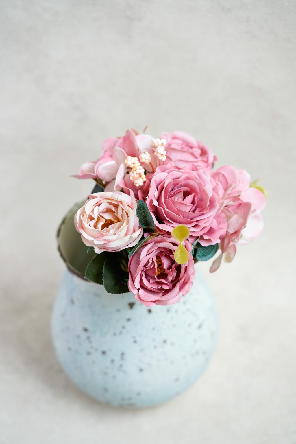 11.8'' Rose & Peony Flower Stem - Home Decor Flower, Fake Flower Bouquet, Silk Faux Plant, DIY Wedding Floral Arrangements, Outdoor Decor