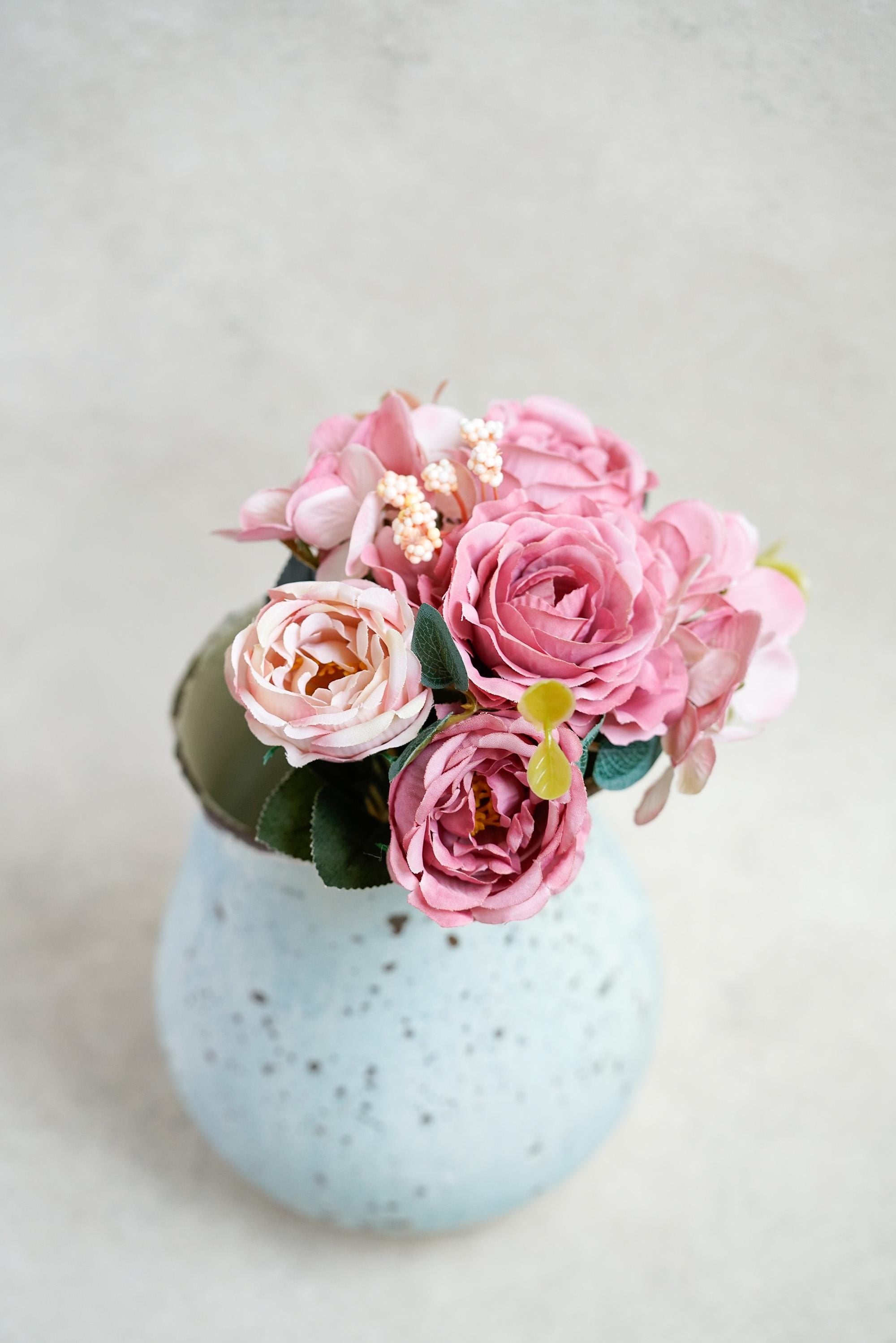 11.8'' Rose & Peony Flower Stem - Home Decor Flower, Fake Flower Bouquet, Silk Faux Plant, DIY Wedding Floral Arrangements, Outdoor Decor