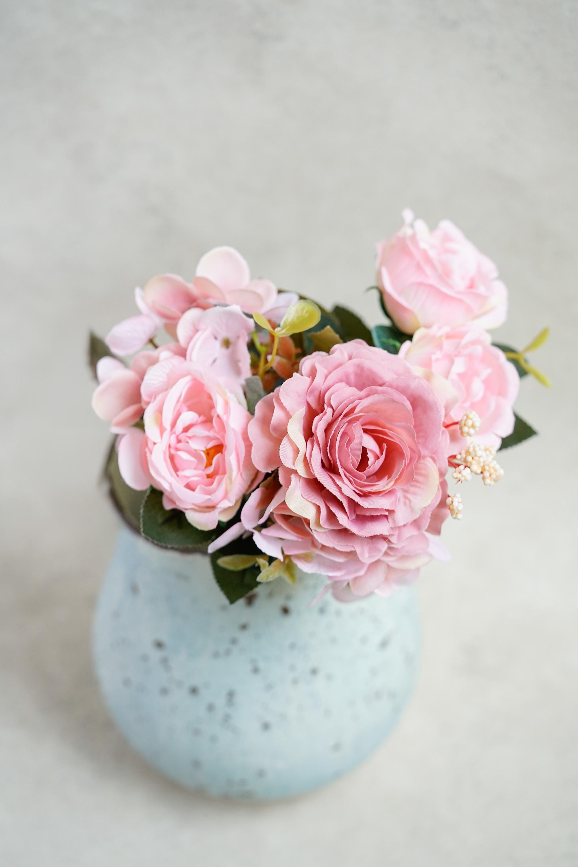 11.8'' Rose & Peony Flower Stem - Home Decor Flower, Fake Flower Bouquet, Silk Faux Plant, DIY Wedding Floral Arrangements, Outdoor Decor