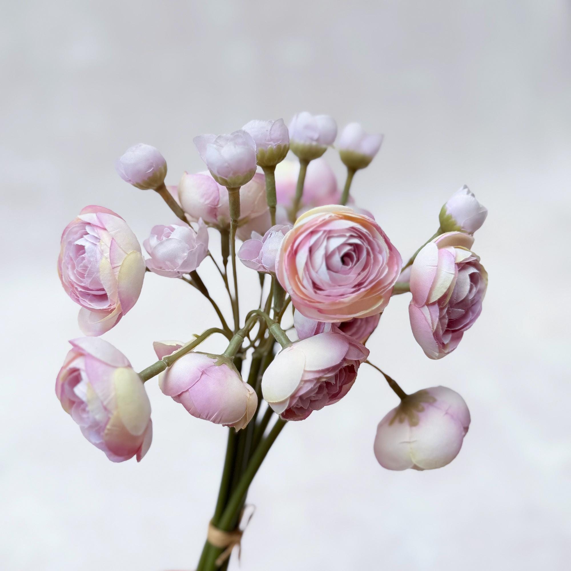 Lilac Rose Stems – Faux Flower Bundle Perfect For DIY Wedding Bouquet, Wreath Design, Silk Ranunculus Centerpiece, Crafts & Arrangements