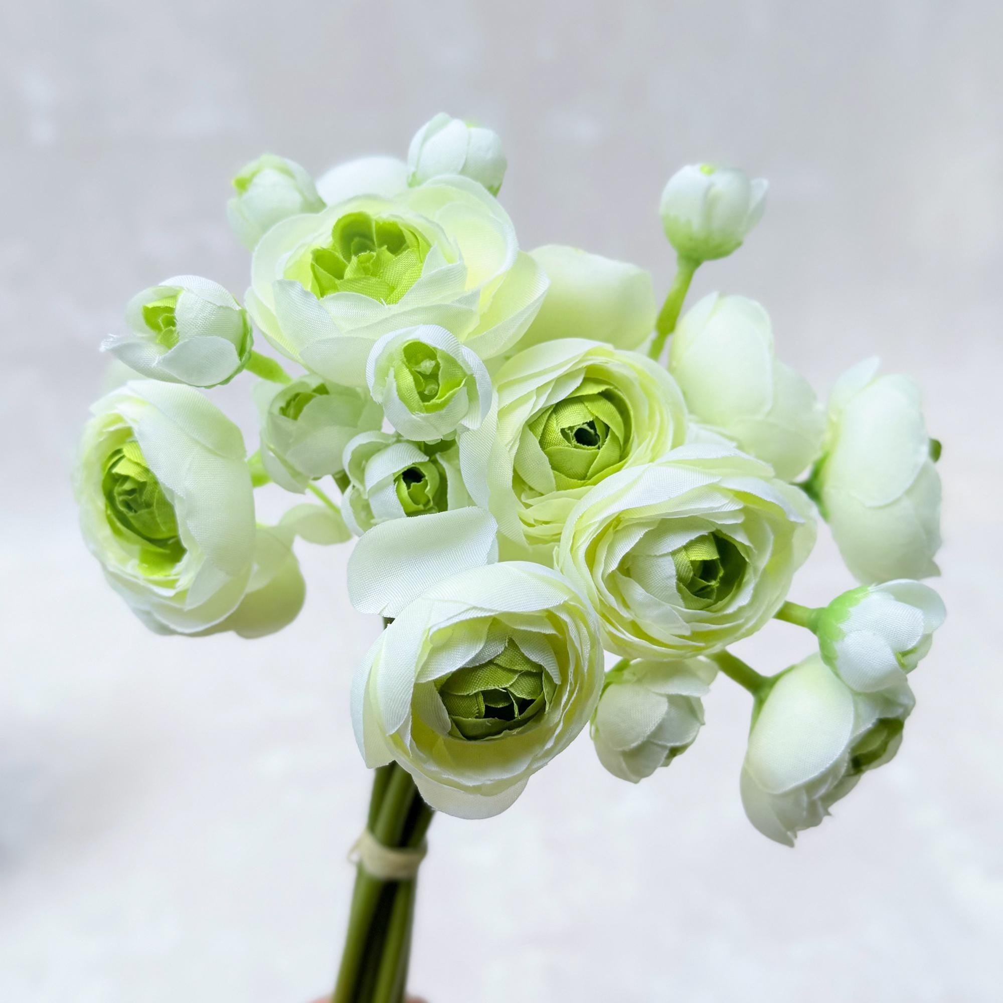 Green Picasso Rose Stems – Faux Flower Bundle Perfect For DIY Wedding Bouquet, Wreath, Silk Ranunculus Centerpiece, Crafts & Arrangements