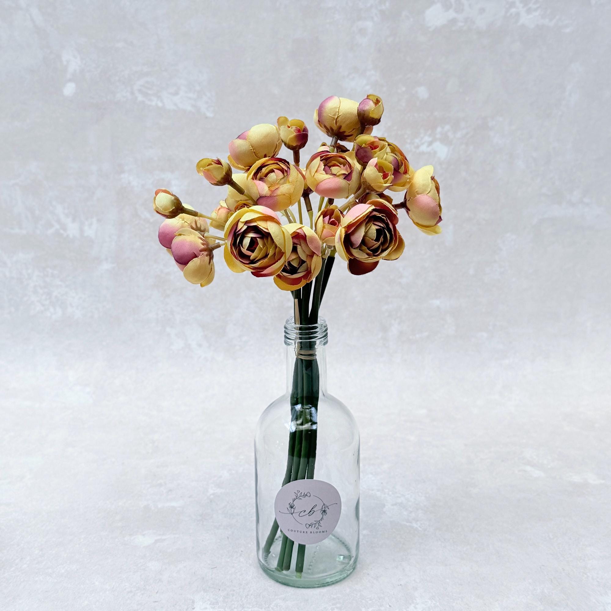 Vintage Yellow Rose Stems – Faux Flower Bundle Perfect For DIY Wedding Bouquet, Wreath, Silk Ranunculus Centerpiece, Crafts & Arrangements