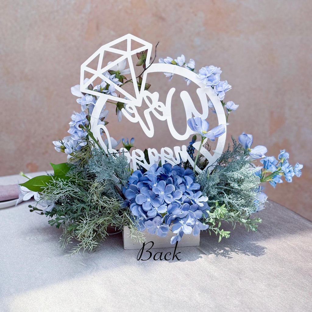 Acrylic We Are Engaged Ceremony Table Centerpiece Gift, Something Blue Gift, Bachelorette Party Decor, Engaged Table,Wall Decor Gift for Her
