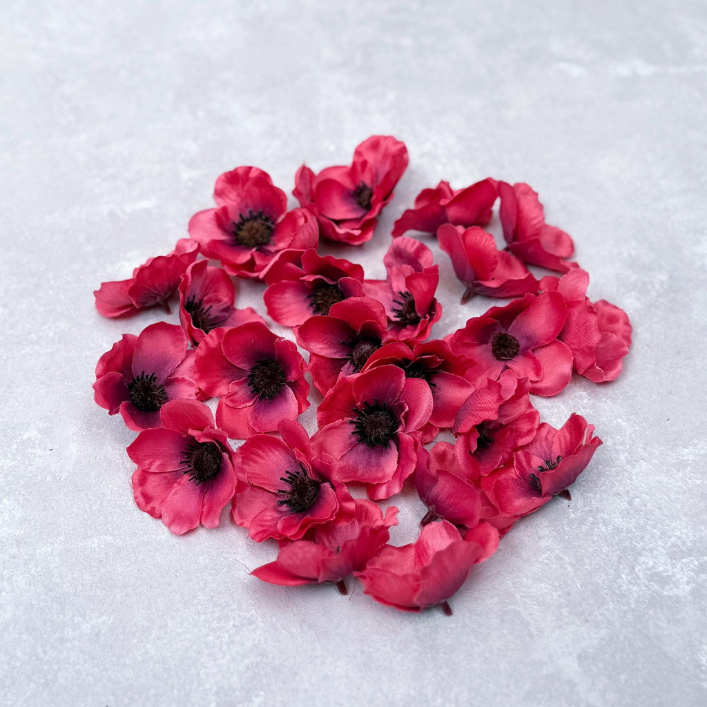 25 Red Cosmos Flower Head - Wedding Aisle Decor, Cake Topper, Flower Girl Basket Petals, DIY Silk Fake Flower Confetti, Fireplace mantel