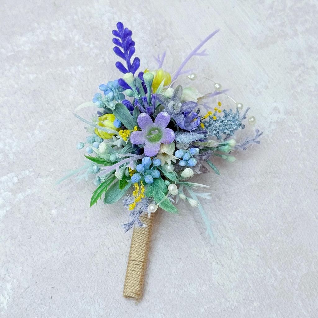 Dried Wildflower Lavender Pearl Bracelet - Rustic Wedding, Back To School Gift, Corsage and Boutonniere Set,Gift for Mom,Bridal Accessories