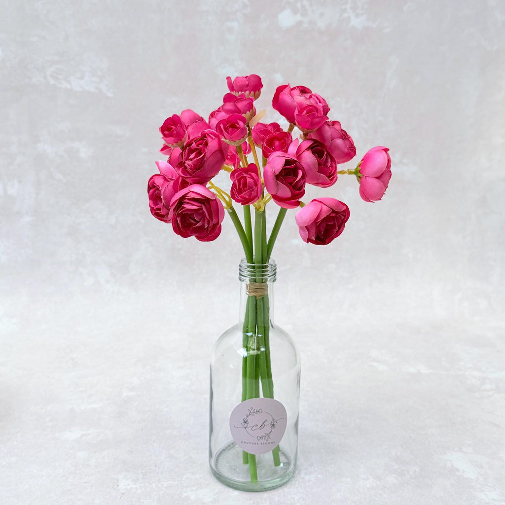 Rose Red Rose Stems – Faux Flower Bundle Perfect For DIY Wedding Bouquet, Wreath Design, Silk Ranunculus Centerpiece, Crafts & Arrangements