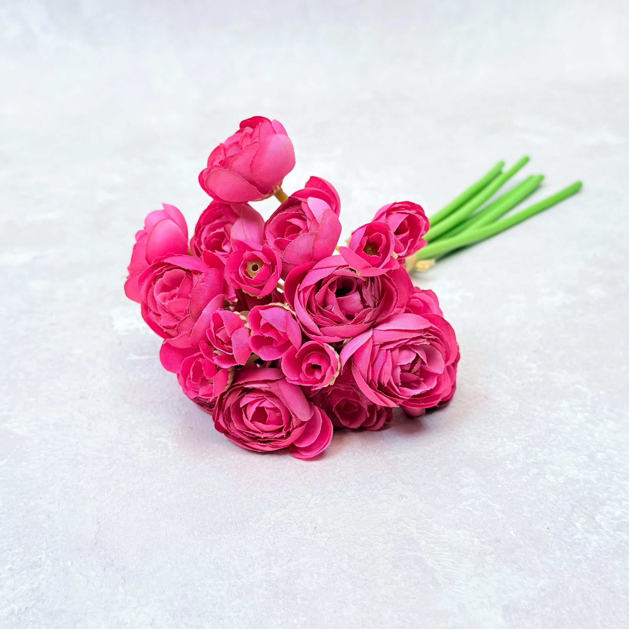 Rose Red Rose Stems – Faux Flower Bundle Perfect For DIY Wedding Bouquet, Wreath Design, Silk Ranunculus Centerpiece, Crafts & Arrangements