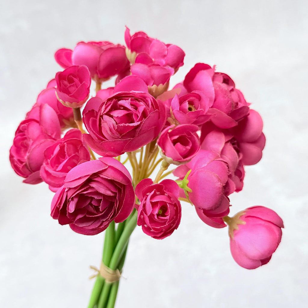 Rose Red Rose Stems – Faux Flower Bundle Perfect For DIY Wedding Bouquet, Wreath Design, Silk Ranunculus Centerpiece, Crafts & Arrangements