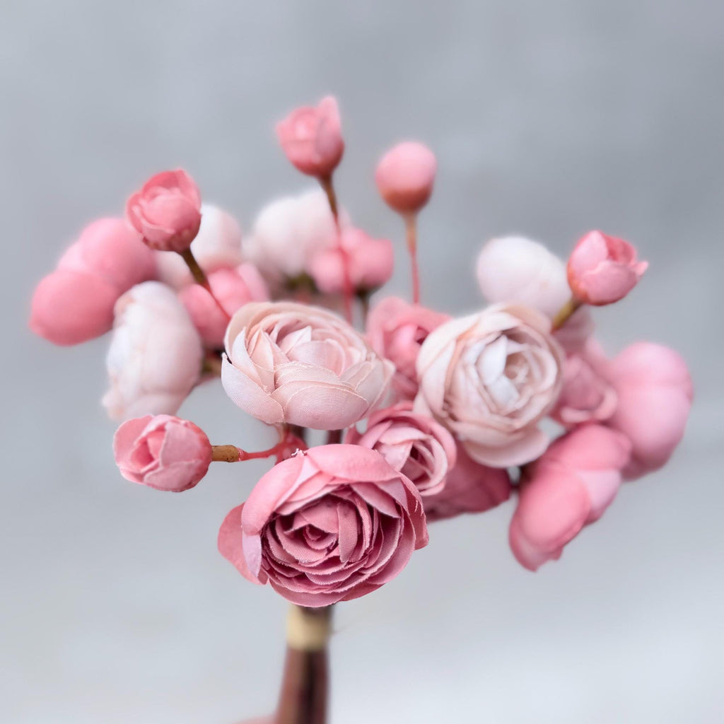 Dusty Pink Rose Stems – Faux Flower Bundle Perfect For DIY Wedding Bouquet, Wreath, Silk Ranunculus Centerpiece, Crafts & Arrangements
