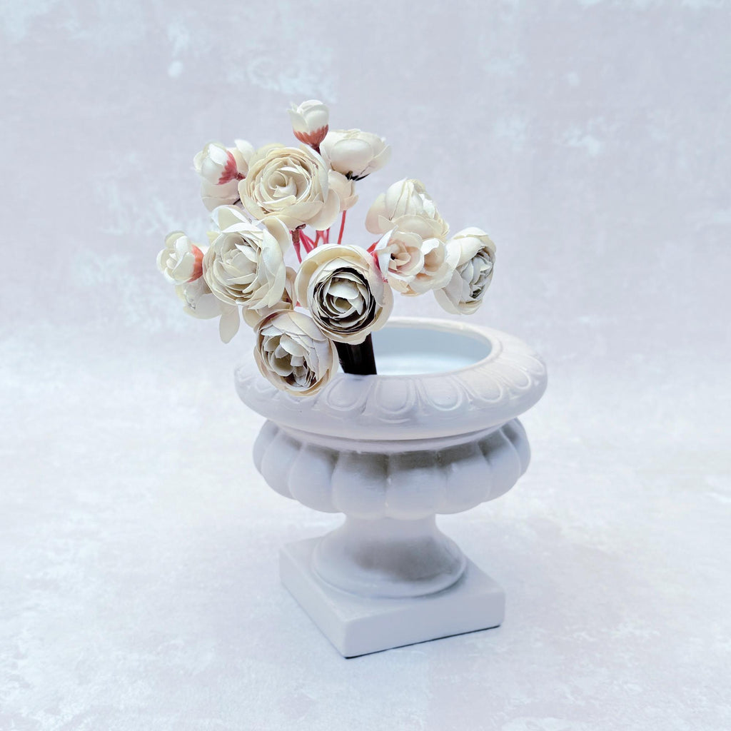 Ivory White Rose Stems – Faux Flower Bundle Perfect For DIY Wedding Bouquet, Wreath, Silk Ranunculus Centerpiece, Crafts & Arrangements