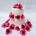 25 Red Cosmos Flower Head - Wedding Aisle Decor, Cake Topper, Flower Girl Basket Petals, DIY Silk Fake Flower Confetti, Fireplace mantel