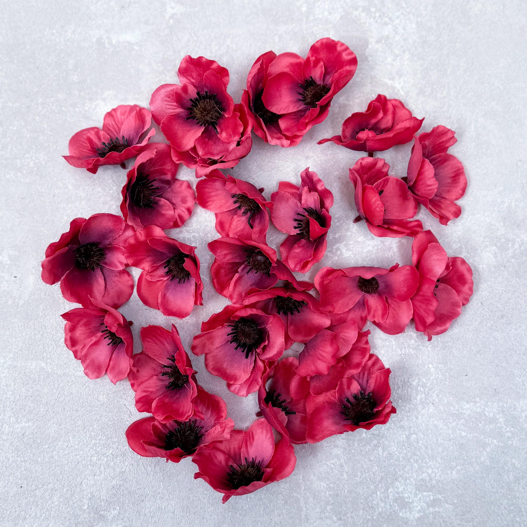 25 Red Cosmos Flower Head - Wedding Aisle Decor, Cake Topper, Flower Girl Basket Petals, DIY Silk Fake Flower Confetti, Fireplace mantel