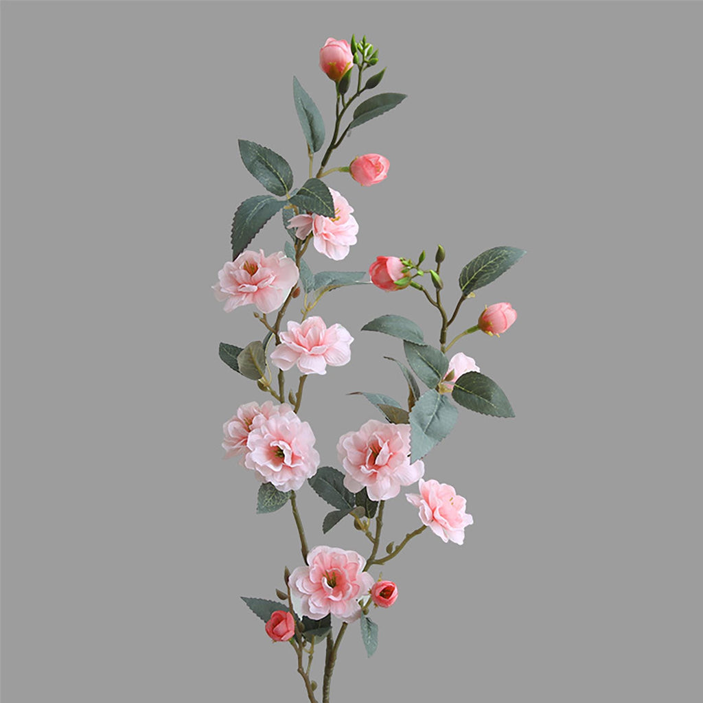 Tall Camellia Branch – Pink Silk Rose Flower Stem – Long Faux Camellia for Home Decor, Window Display, DIY Arrangement,Wedding Arch Garland