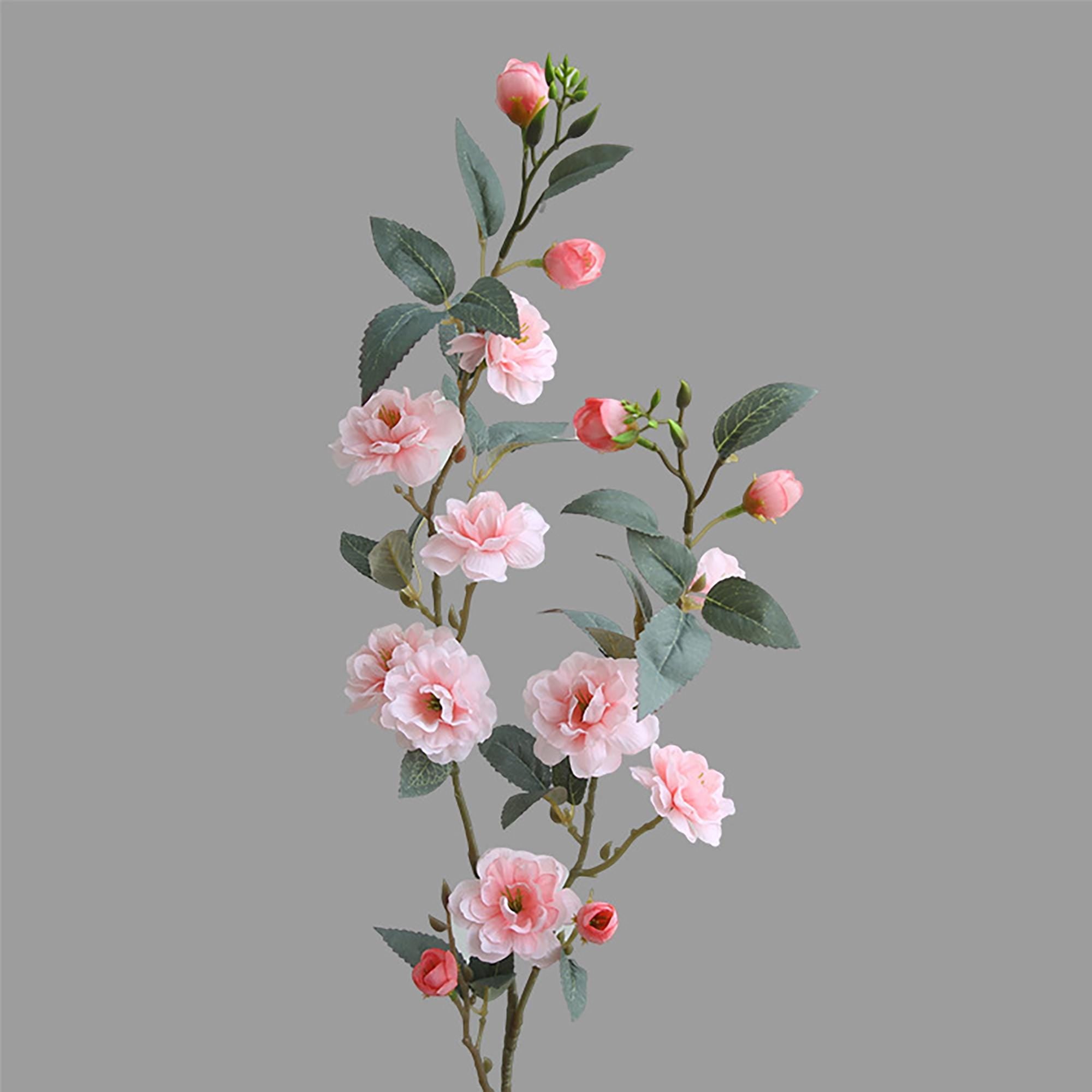 Tall Camellia Branch – Pink Silk Rose Flower Stem – Long Faux Camellia for Home Decor, Window Display, DIY Arrangement,Wedding Arch Garland