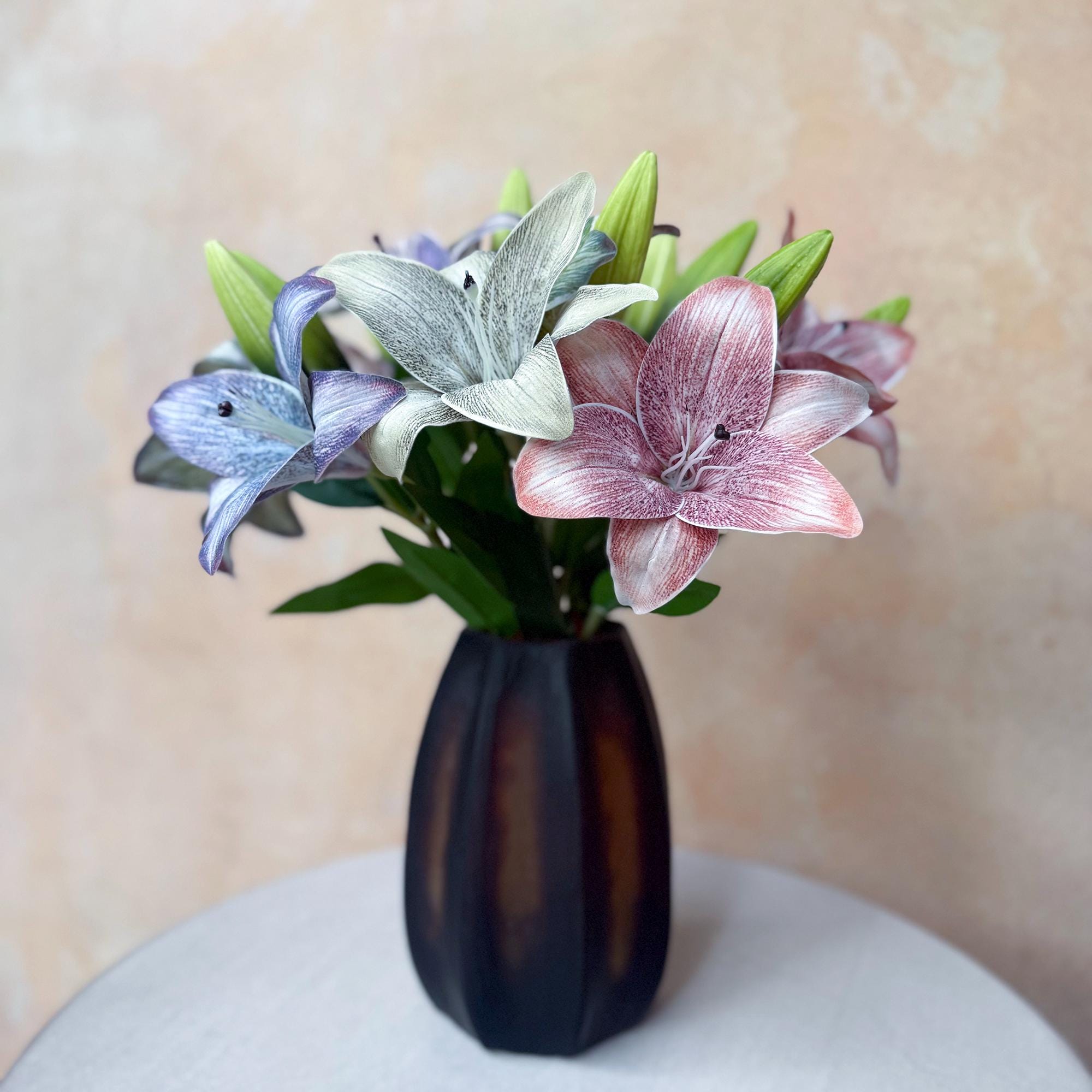 Cottagecore 3D Printed Lily Stem – Customizable Faux Floral Stem for Bridal Bouquet, Wildflower Bouquet, Rustic Home Decor, Color Palette