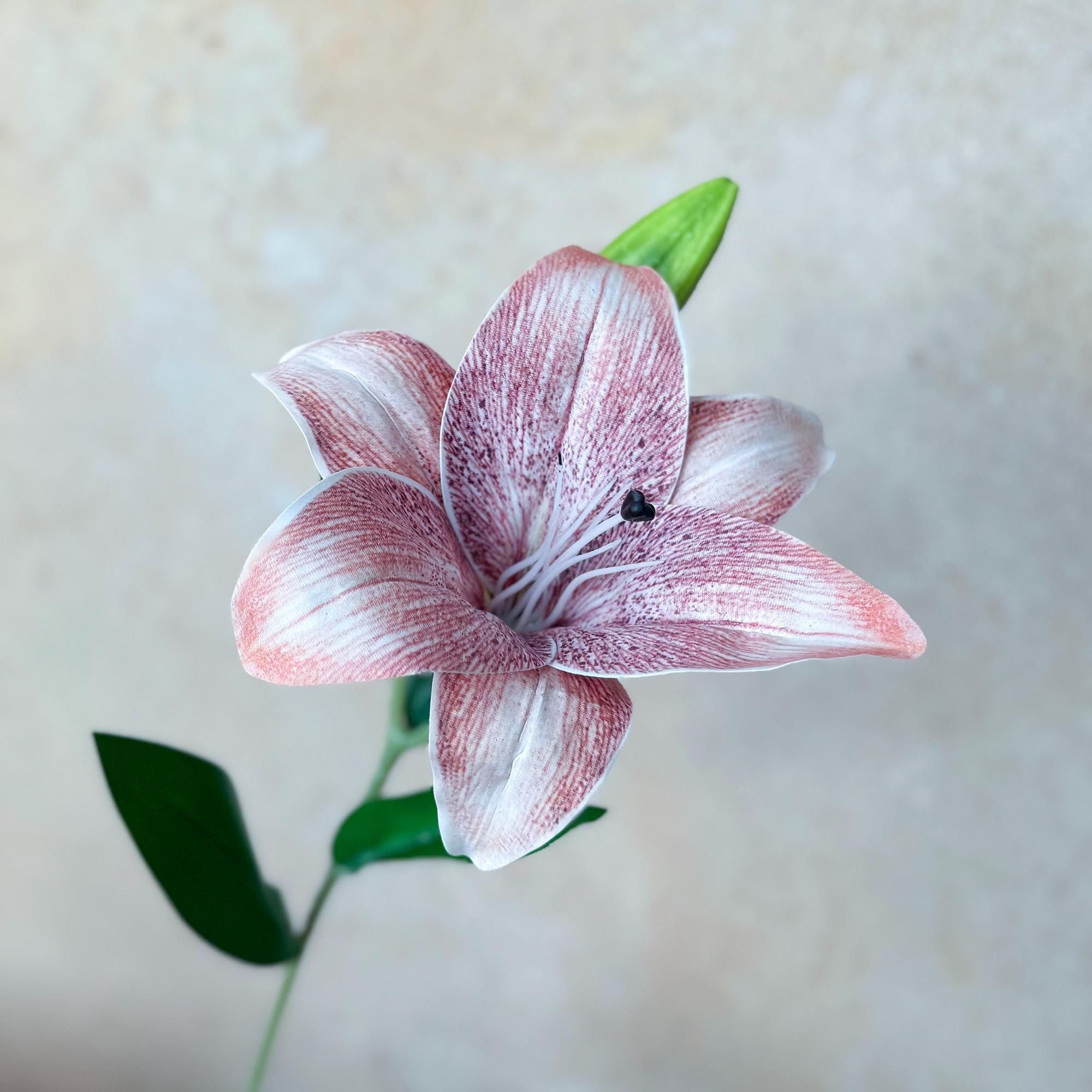 Cottagecore 3D Printed Lily Stem – Customizable Faux Floral Stem for Bridal Bouquet, Wildflower Bouquet, Rustic Home Decor, Color Palette