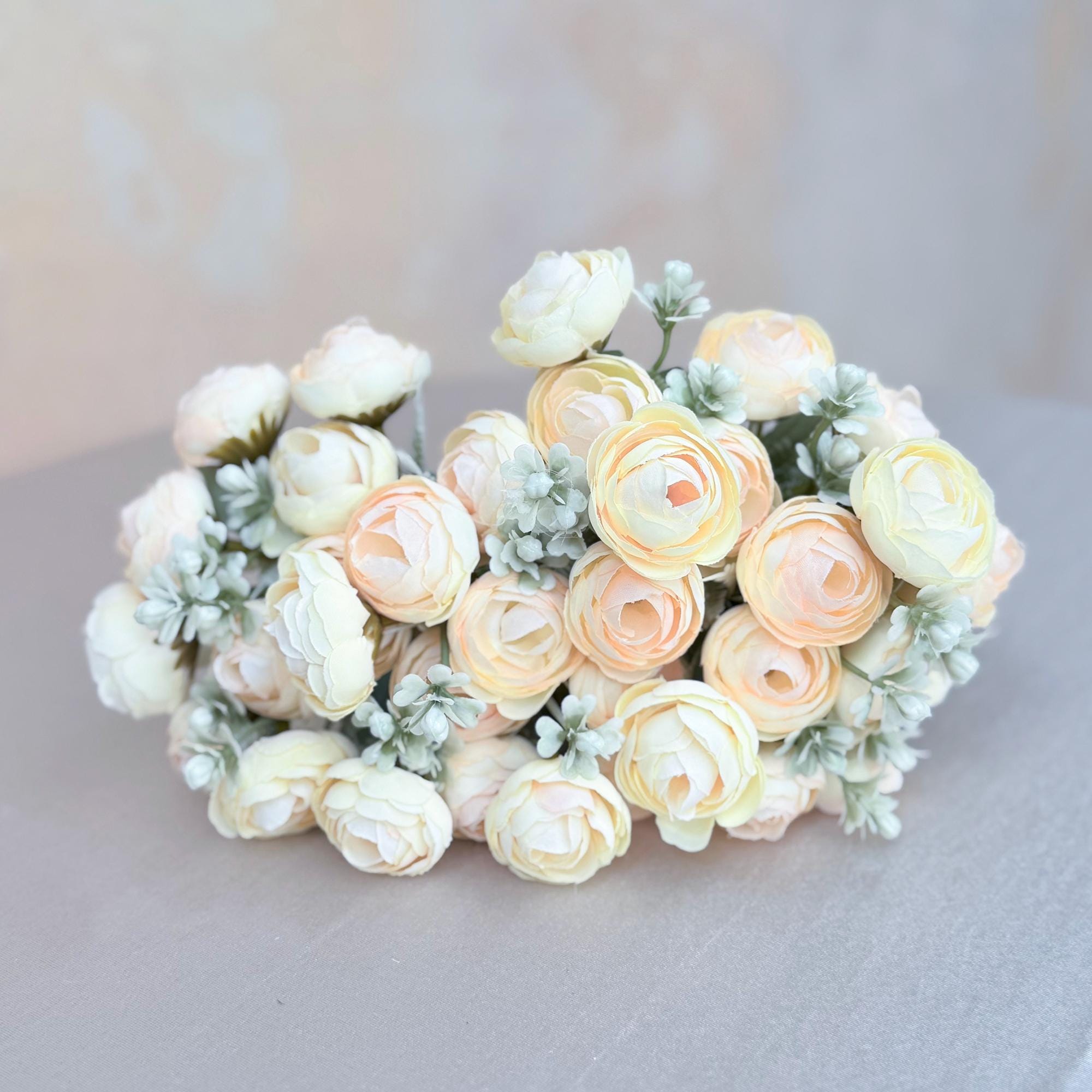 DIY Champagne Bridal Bouquet with Elegant Roses - Bridal accessories, Beach Wedding Bridesmaid Bouquet,Personalized Gift Ideas,Home Decor