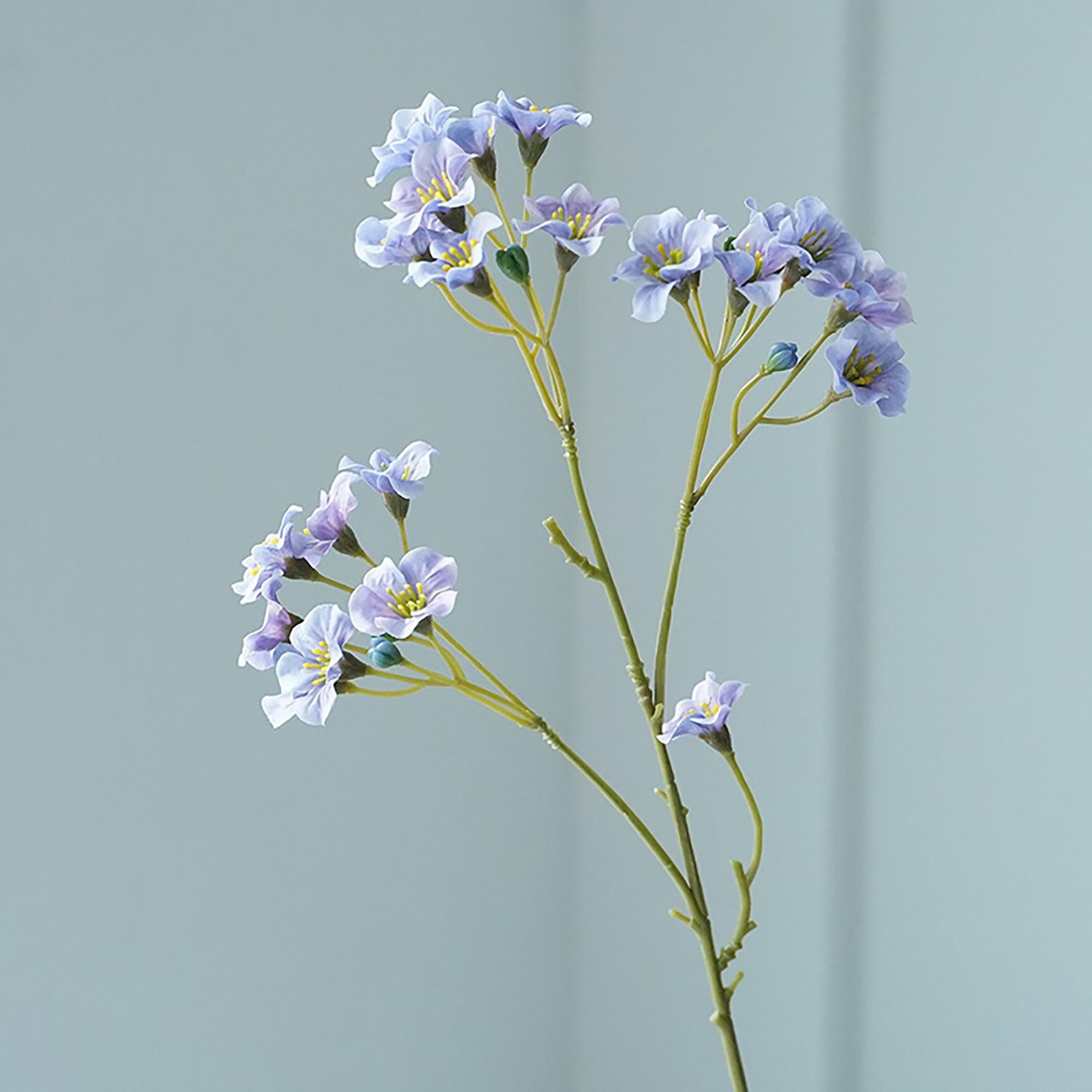 Faux Prairie Gentian Flower Stem, Mini Jasmine Wildflowers Stem for Wedding Bouquet, Flower Arrangements for Home Decor, Bridal Accessories