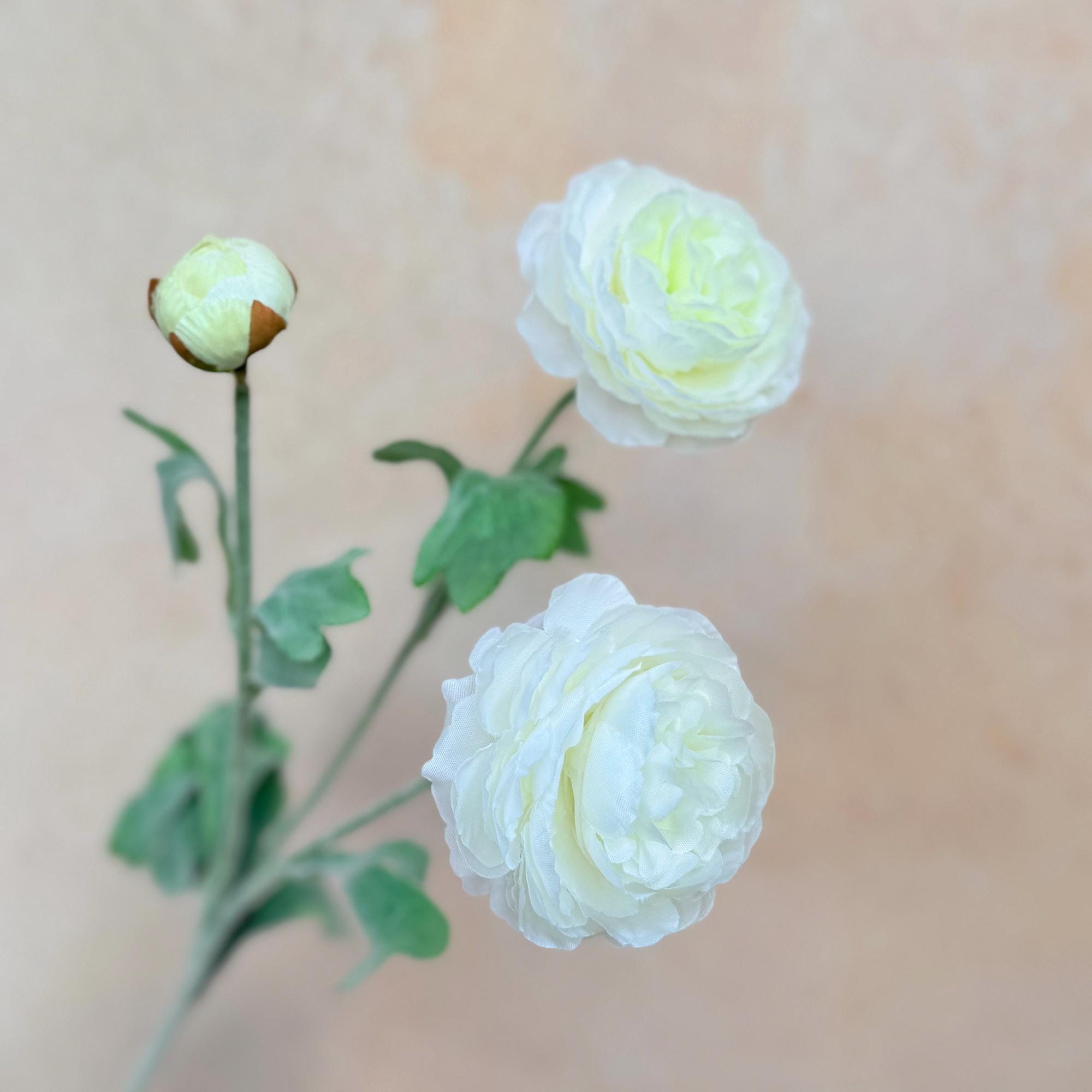 Cottagecore Faux Lotus Flower Stem – 3-Head Customizable Floral for Bridal Bouquet, Wildflower Centerpiece, Rustic Home Decor
