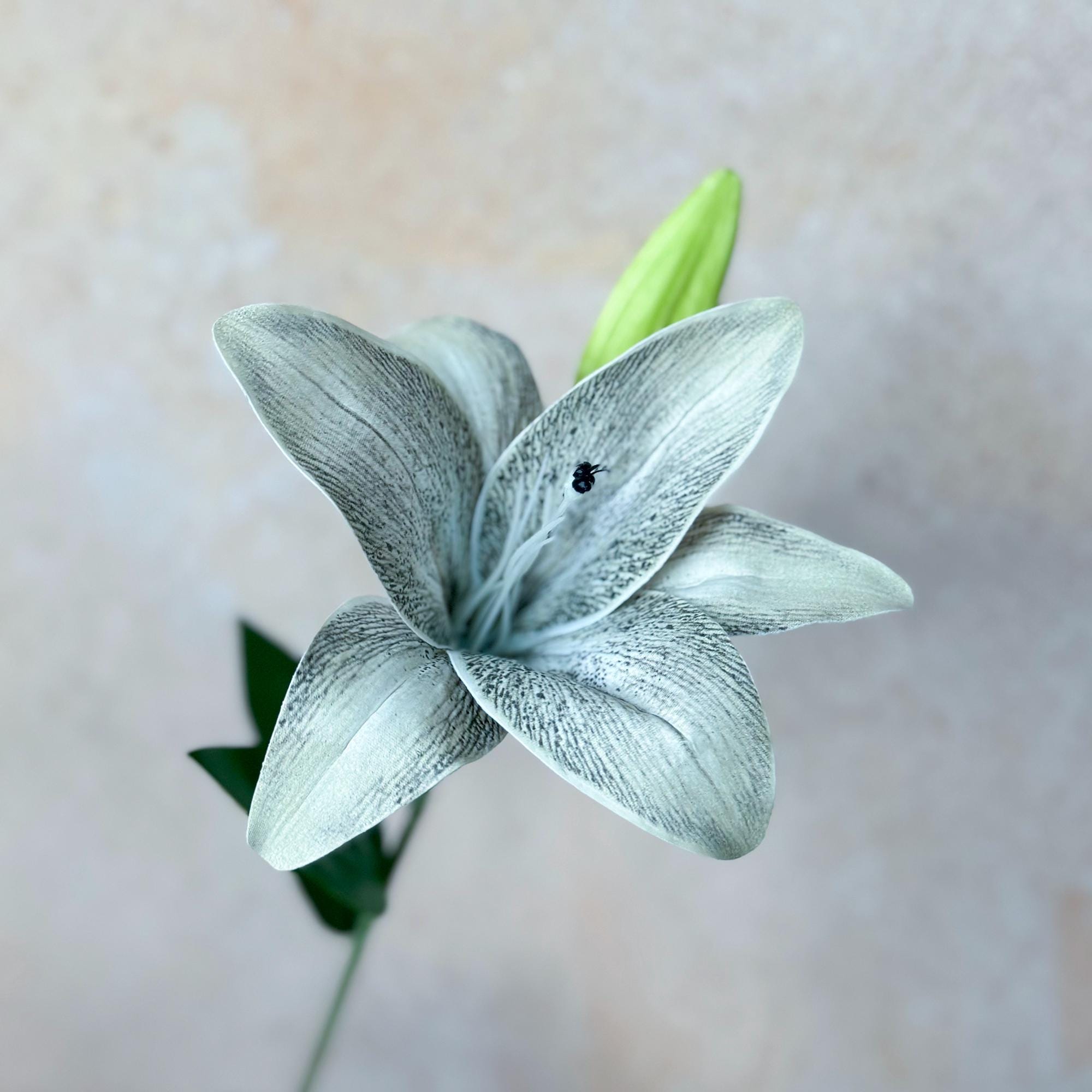 Cottagecore 3D Printed Lily Stem – Customizable Faux Floral Stem for Bridal Bouquet, Wildflower Bouquet, Rustic Home Decor, Color Palette