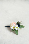 Rustic Champagne Pink Rose Pearl Bracelet - Navy Wrist Corsage Gift For Her Military Wedding, Mom, Bridesmaid Gift, Prom, Bridal Accessories