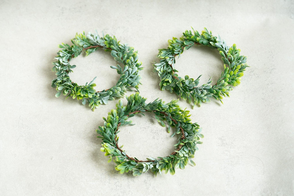 Spring Boxwood Candle Ring, Greenery Candle Holder, Farmhouse Table Decor, Year Round Wreath, Wedding Centerpiece, Rustic Home Decor Gift