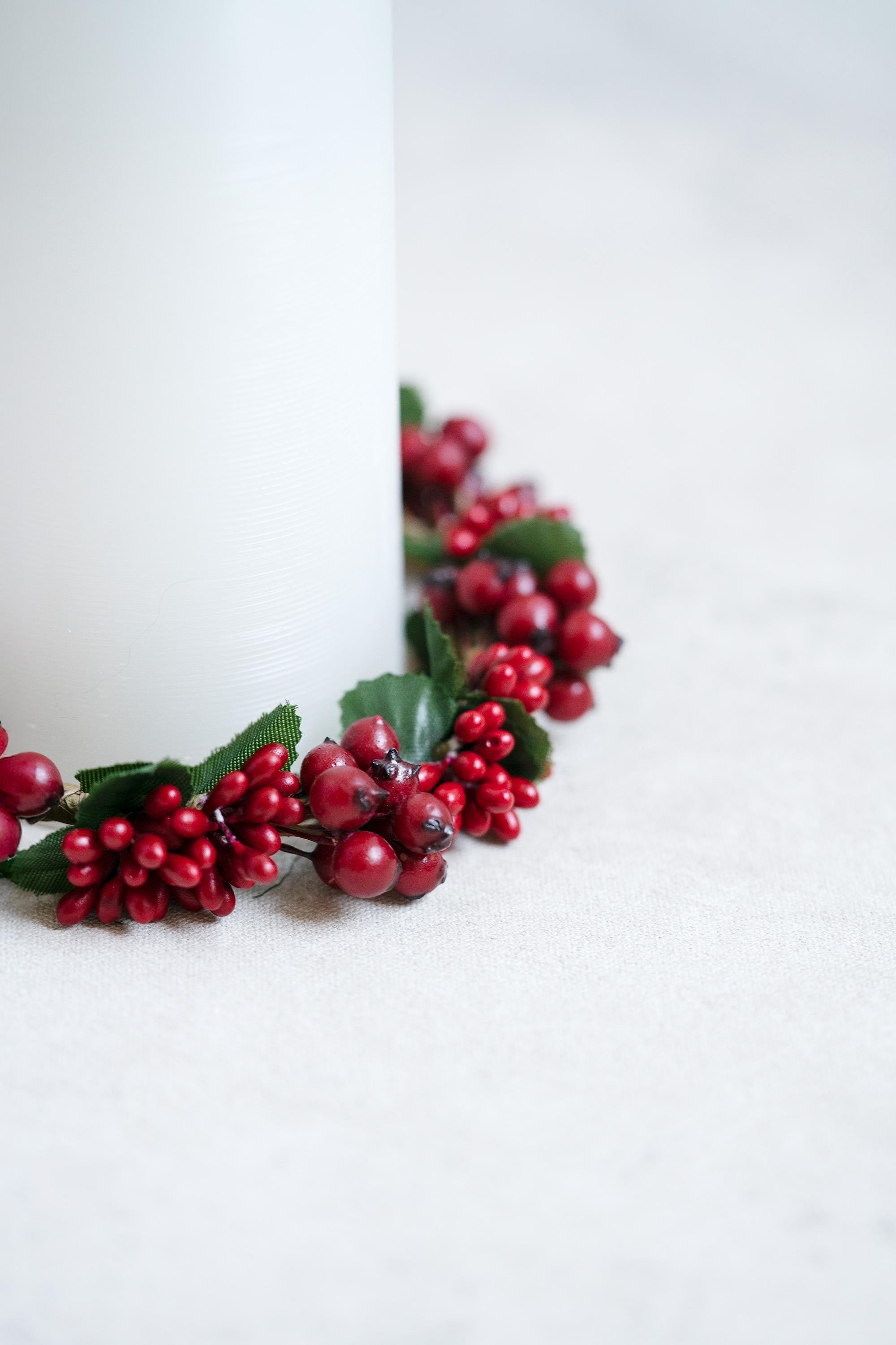 Pip Berry Christmas Candle Ring - Pip Berry Candle Holder, Candle Holder Ring Gift, Christmas Ring Gift For Her Home Decor, Table Runner