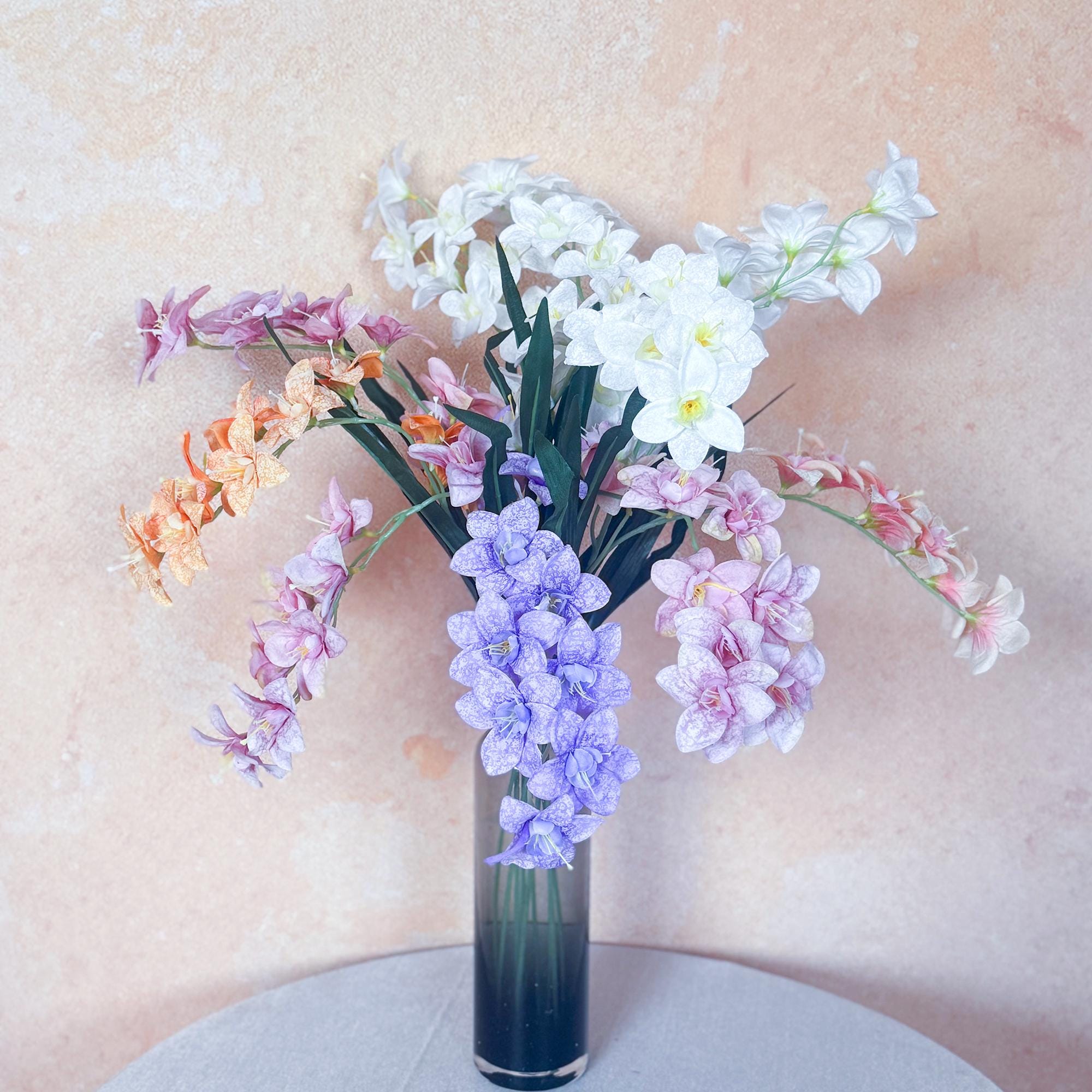 Long Stem Silk Freesia Flowers — 23.6" Real Touch Freesia for Wedding Bouquets, Table Arrangements, Home Decor, and Christmas Ornaments
