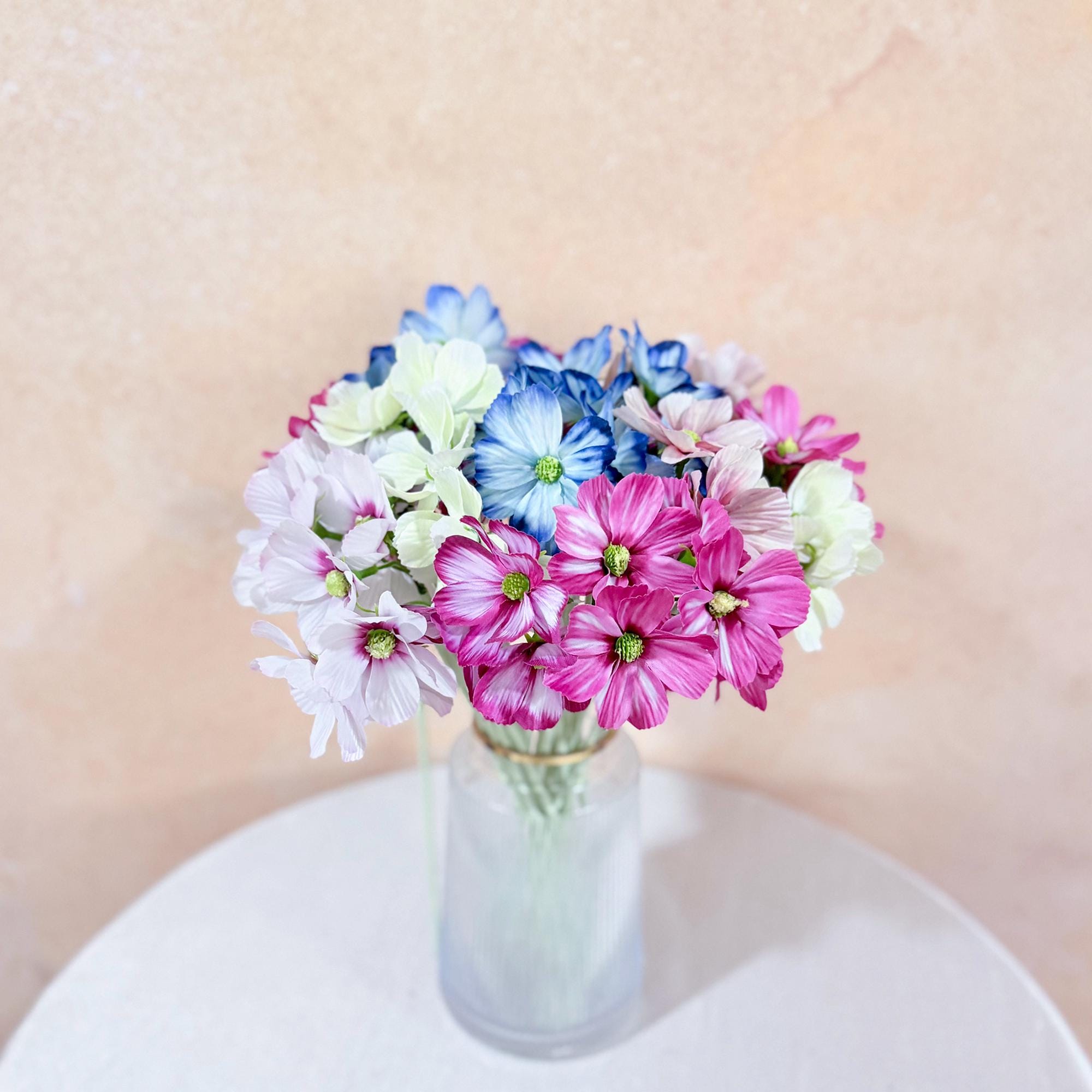 Short Stem Cosmos Faux Flowers - 11.8'' Silk Cosmos Branch, DIY Florals, Centerpiece flower, Home Decor/Wedding Design Flowers/Gift For Mom