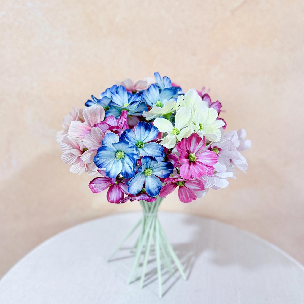 Short Stem Cosmos Faux Flowers - 11.8'' Silk Cosmos Branch, DIY Florals, Centerpiece flower, Home Decor/Wedding Design Flowers/Gift For Mom