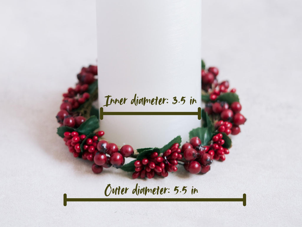 Pip Berry Christmas Candle Ring - Pip Berry Candle Holder, Candle Holder Ring Gift, Christmas Ring Gift For Her Home Decor, Table Runner