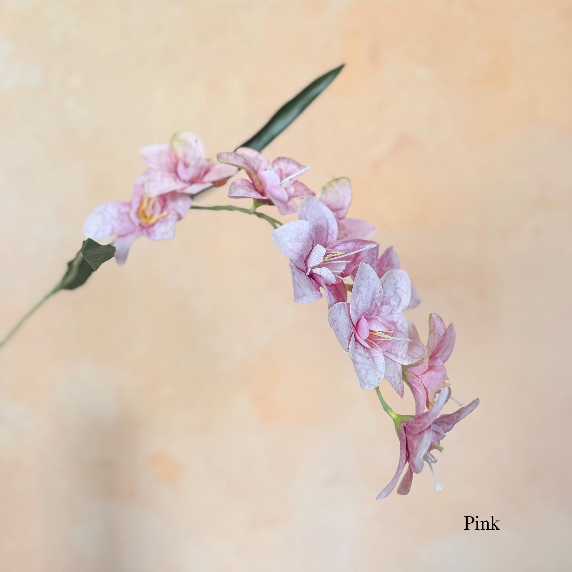 Long Stem Silk Freesia Flowers — 23.6" Real Touch Freesia for Wedding Bouquets, Table Arrangements, Home Decor, and Christmas Ornaments