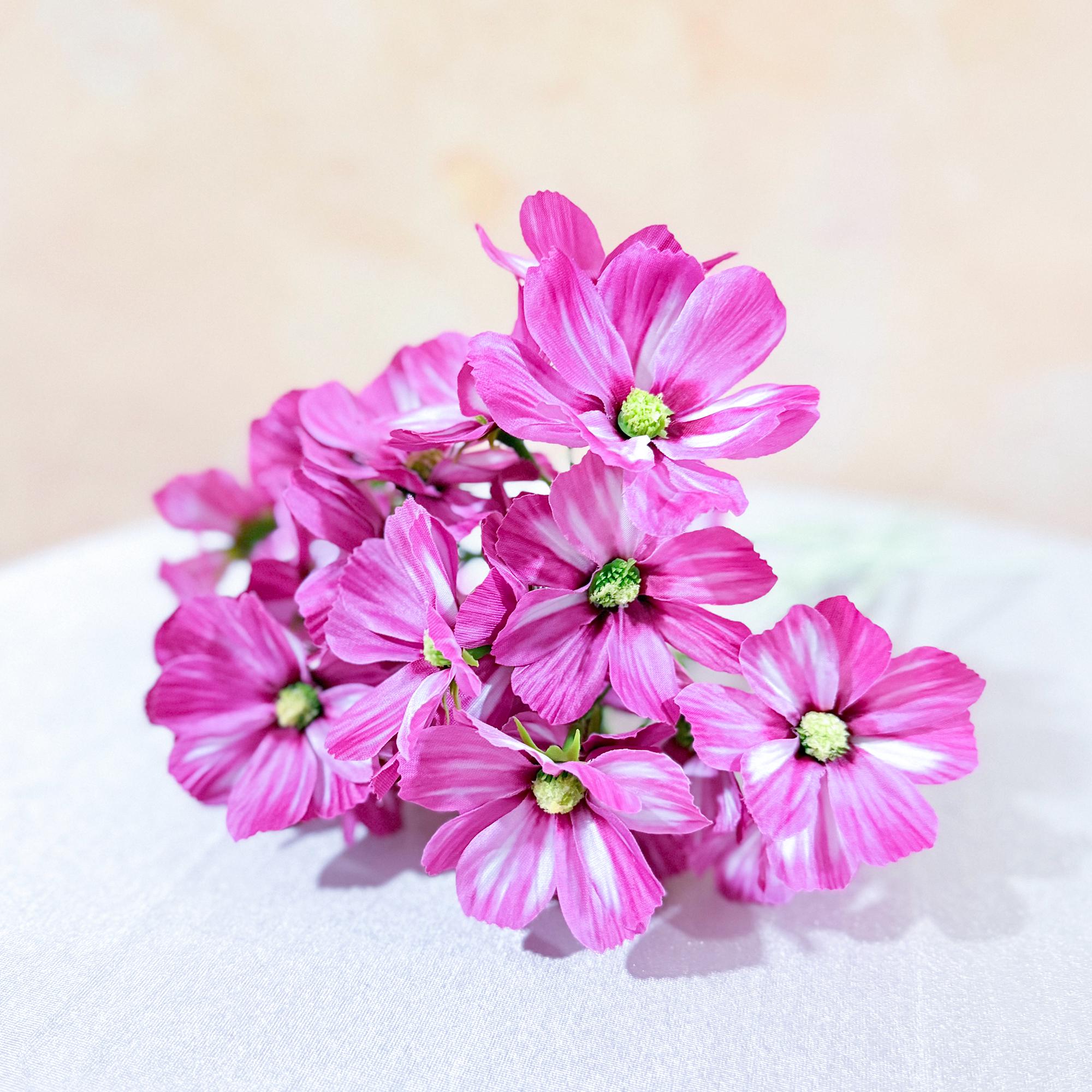 Short Stem Cosmos Faux Flowers - 11.8'' Silk Cosmos Branch, DIY Florals, Centerpiece flower, Home Decor/Wedding Design Flowers/Gift For Mom