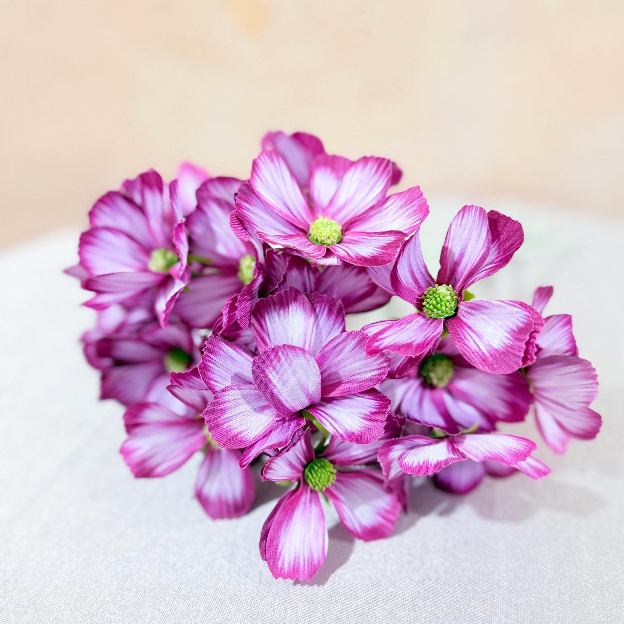 Short Stem Cosmos Faux Flowers - 11.8'' Silk Cosmos Branch, DIY Florals, Centerpiece flower, Home Decor/Wedding Design Flowers/Gift For Mom