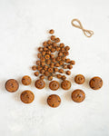 60 Rustic Bells with Holes — Jute Twine Included, Americana Cross & Star Cut Craft Supplies for Christmas Tree, Farmhouse Decor, Holiday DIY
